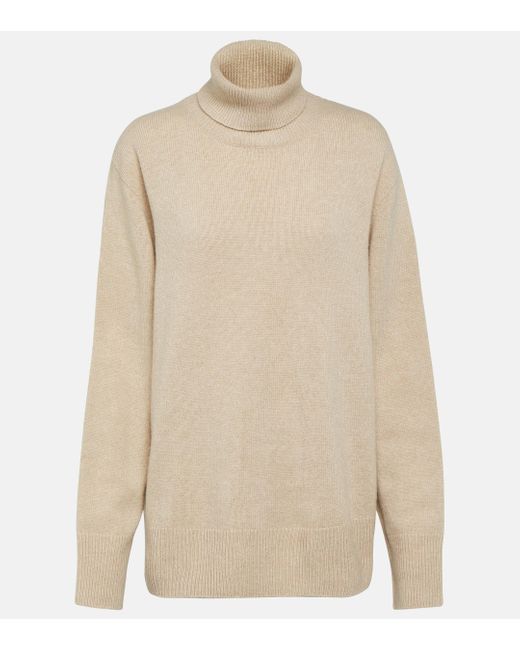 The Row Natural Stepny Wool And Cashmere Turtleneck Sweater