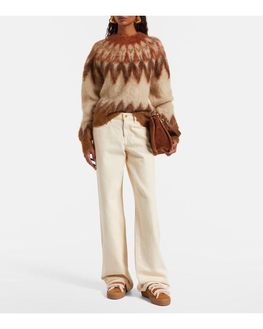 Inuikii Brown Shearling-Trimmed Suede Low-Top Sneakers