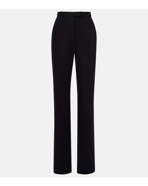 Alexander McQueen Blue Gerade Hose Aus Einem Wollgemisch