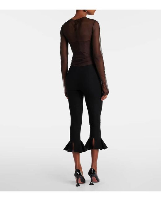 Nensi Dojaka Black Cropped Flared Capri Pants