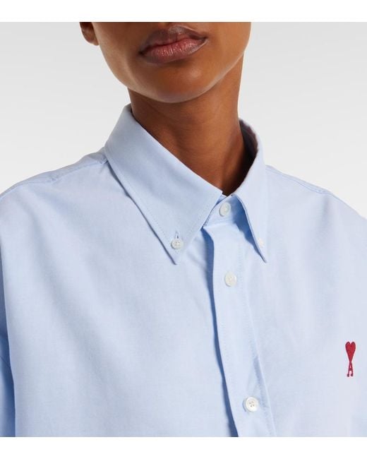 AMI Blue Ami De Cour Cotton Poplin Shirt