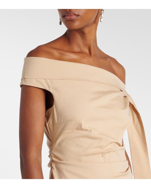 Sir Natural Dahlia Off-Shoulder Cotton-Blend Gown