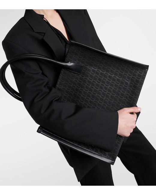 Christian Louboutin Black By My Side E/W Large Canvas Tote Bag