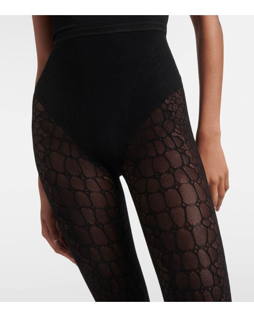 Alaïa Black Croc-effect Tights