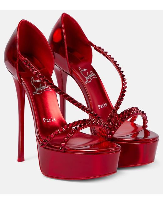 Christian Louboutin Red So Spike Alta 150 Platform Sandals