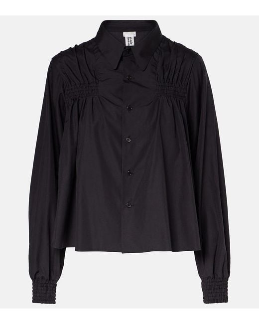 Noir Kei Ninomiya Black Shirred Cotton Shirt