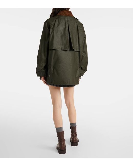 Miu Miu Green Jacke Aus Popeline Mit Cord