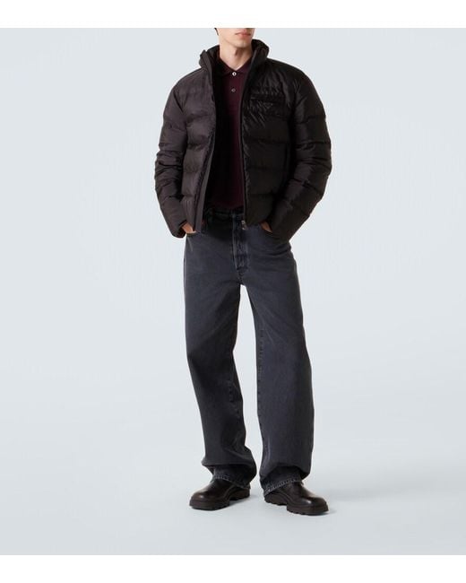 Prada Black Logo Quilted Down Jacket for men