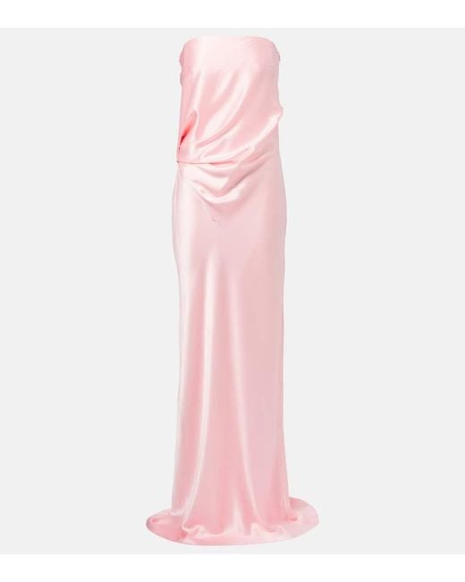 The Sei Pink Draped Silk Gown
