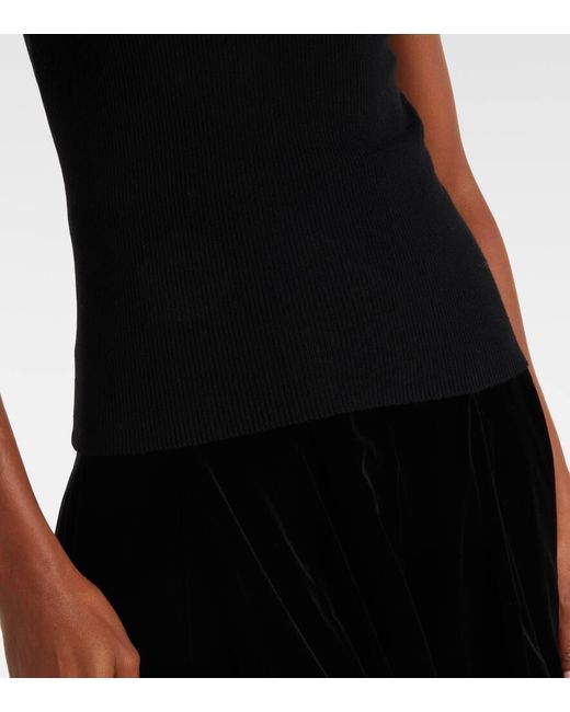 Max Mara Black Cotton Velvet Maxi Skirt