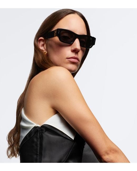 Fendi Black Ffold Rectangular Sunglasses
