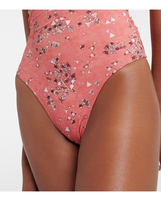 Isabel Marant White Sage One-Shoulder Swimsuit