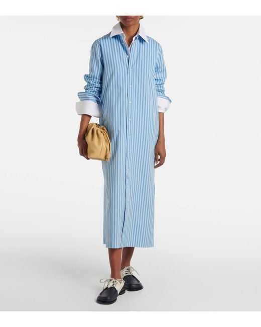 Polo Ralph Lauren Blue Cotton Shirt Dress