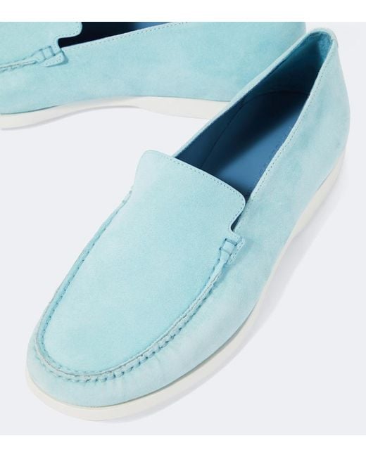 Manolo Blahnik Blue Monaco Suede Loafers for men