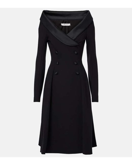 Dorothee Schumacher Black Emotional Essence Off-Shoulder Midi Dress