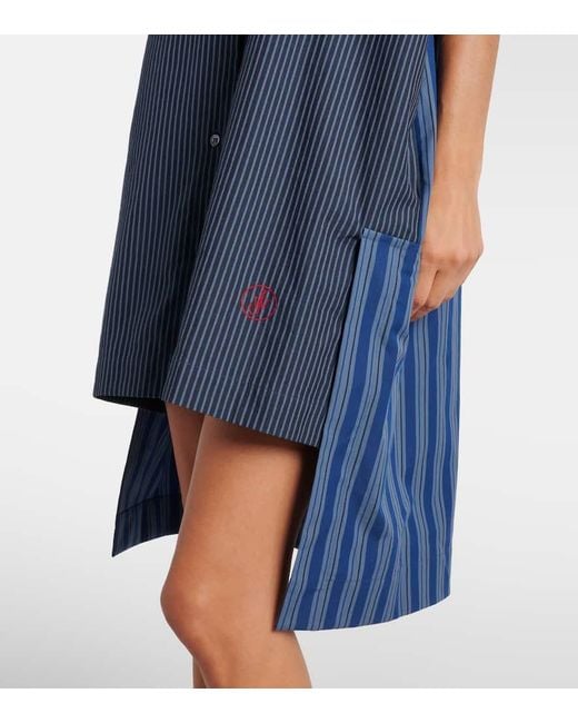 J.W. Anderson Blue Striped Cotton Poplin Shirt Dress