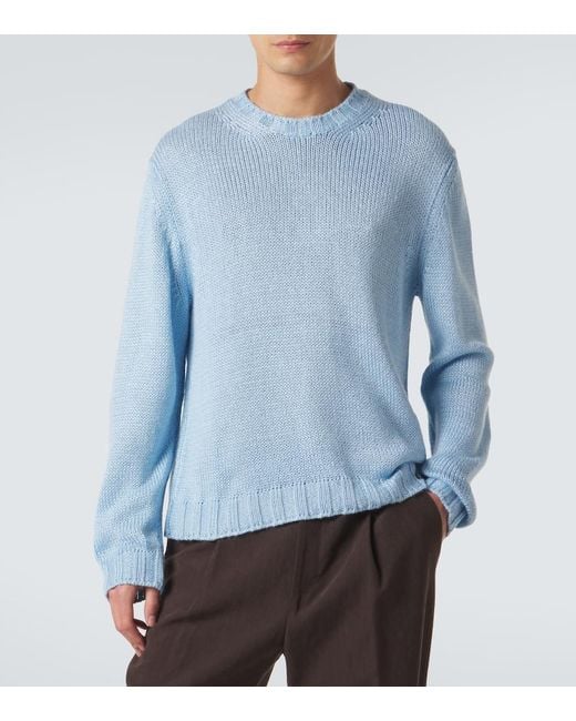 Saman Amel Pullover Gio Aus Seide in Blue für Herren