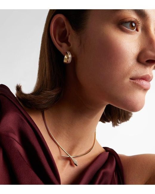 Sydney Evan Metallic Snake 14Kt Pendant Necklace With Diamonds