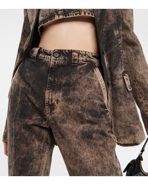 Miu Miu Gray Low-Rise Straight Jeans