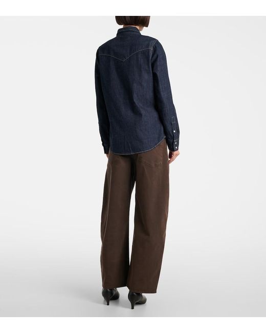 Nili Lotan Blue Travis Denim Shirt