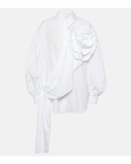 Camisa de popelin de algodon Simone Rocha de color White