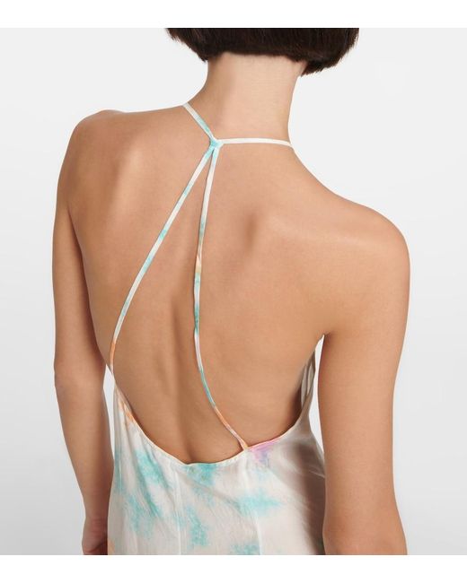 Anna Kosturova White Silk Maxi Dress