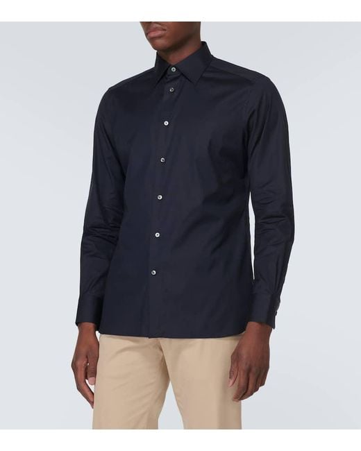 Zegna Oxford-Hemd Aus Baumwolle in Blue für Herren