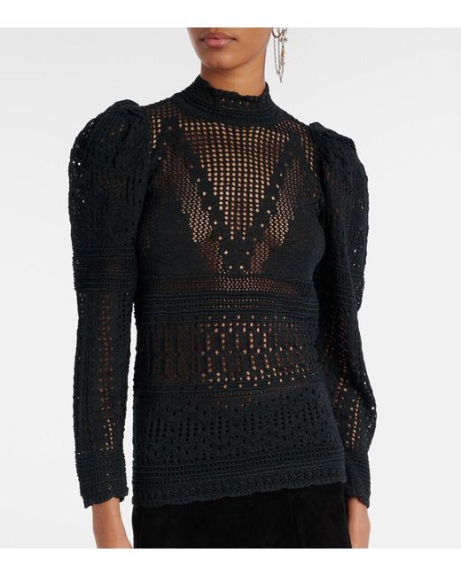 Isabel Marant Black Dahara Open-Knit Sweater