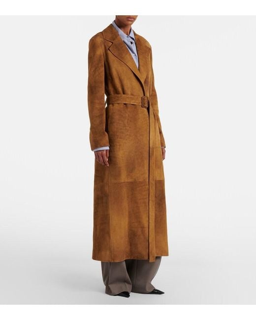 The Row Natural Raisa Suede Coat