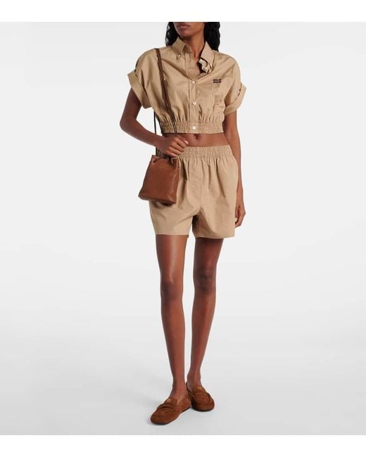 Miu Miu Brown Loafers Aus Veloursleder