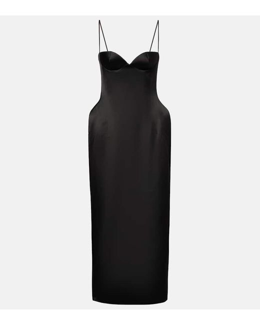 Magda Butrym Black Midikleid Aus Seide