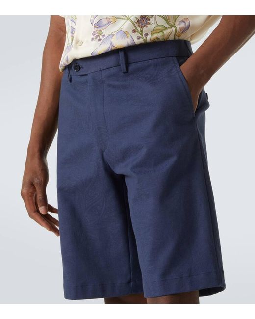 Etro Bermuda-Shorts Aus Baumwoll-Jacquard in Blue für Herren