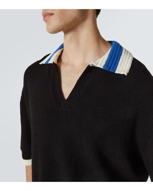 Polo di Commas in Black da Uomo