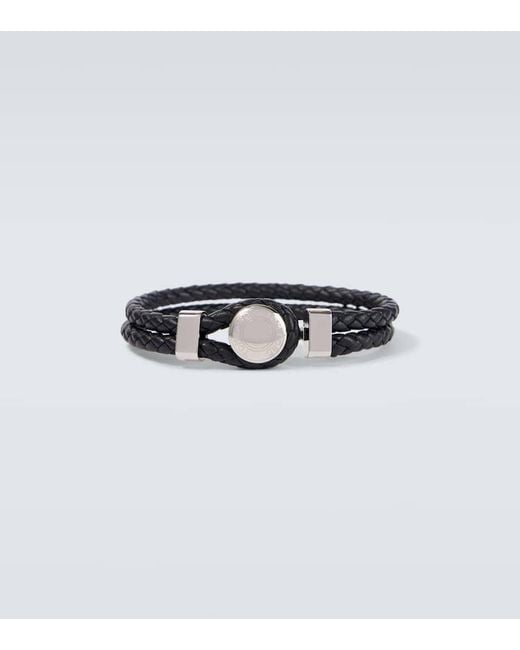 Pulsera De Piel Trenzada Con Logo Tom Ford de hombre de color White