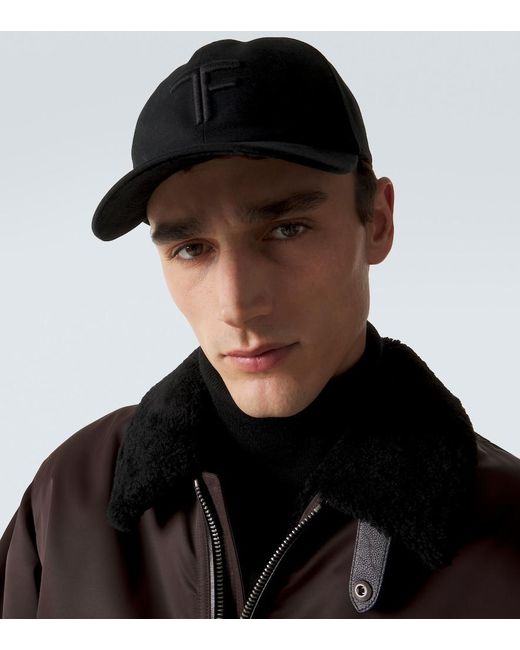Tom Ford Black Logo Embroidered Cotton Baseball Cap for men