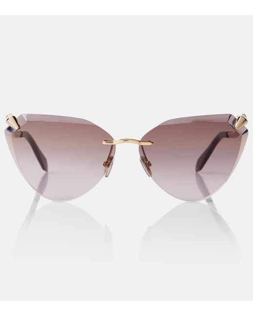 BVLGARI Brown Cat-Eye-Sonnenbrille Serpenti Viper