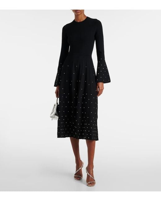 Jonathan Simkhai Black Pruitt Embellished Midi Dress