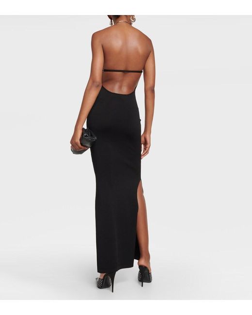 AYA MUSE Black Clava Halterneck Floor-length Dress