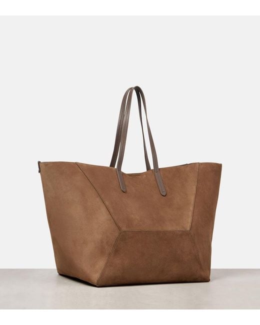 Brunello Cucinelli Brown Bc Duo Large Suede Tote Bag