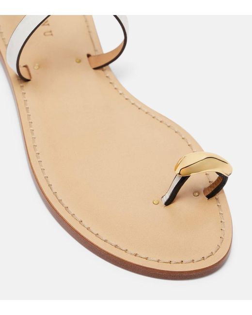 Amanu Metallic Kigali Embellished Leather Sandals