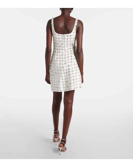 Vestido Corto Ziva De Crepe Con Lentejuelas Jonathan Simkhai de color White