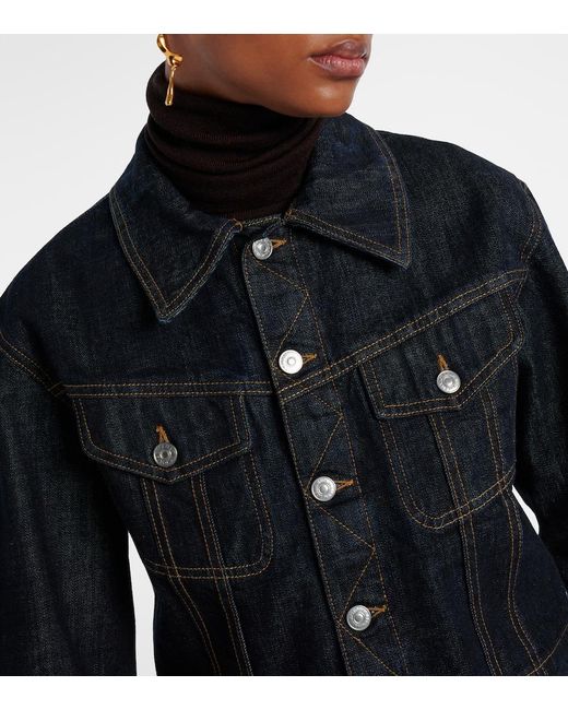 Victoria Beckham Blue Cropped Denim Jacket
