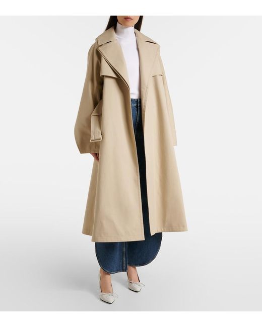 Alaïa Natural Split Sleeve Belted Trench Coat