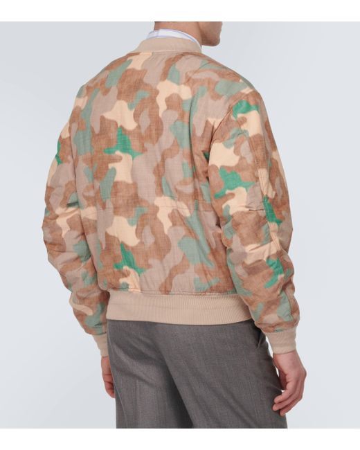 Acne Orange Camouflage Cotton-blend Bomber Jacket for men