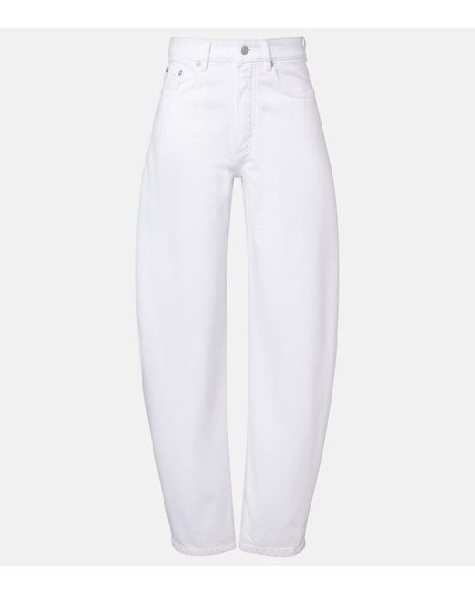 Alaïa White Barrel-Leg Jeans
