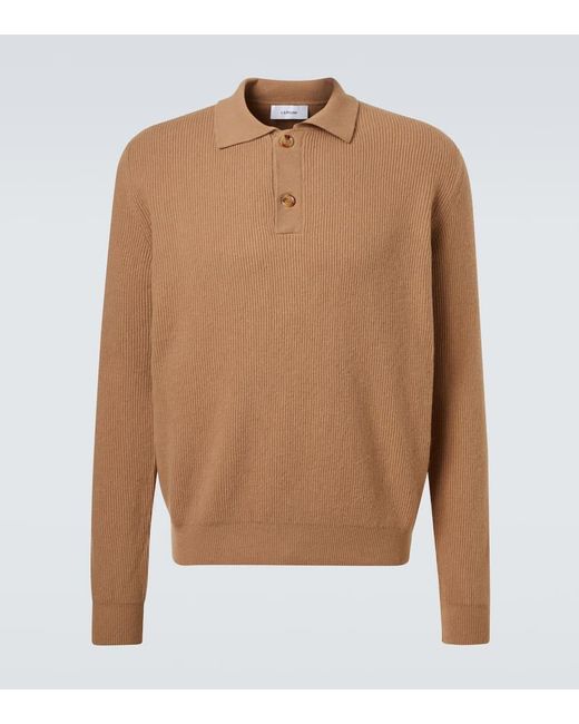 Lardini Brown Wool And Cashmere Polo Sweater for men