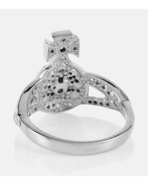 Vivienne Westwood Metallic Ring Mini Orb mit Kristallen