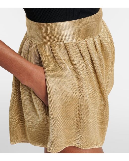 Alaïa Natural High-Rise Mesh Shorts