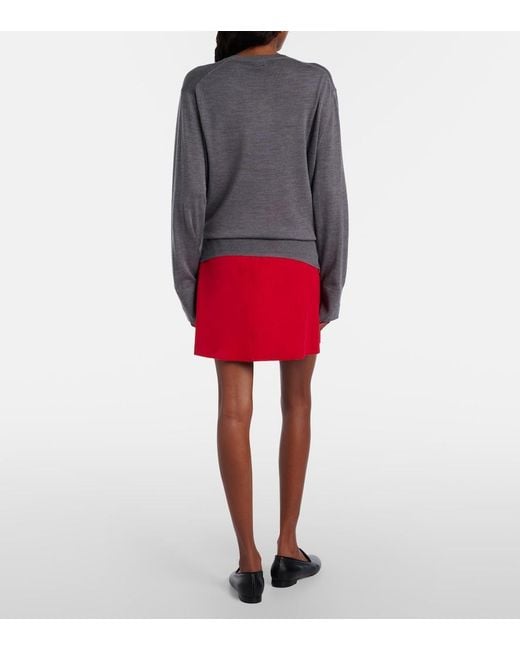 Stouls Red Lucie 22 Suede Miniskirt