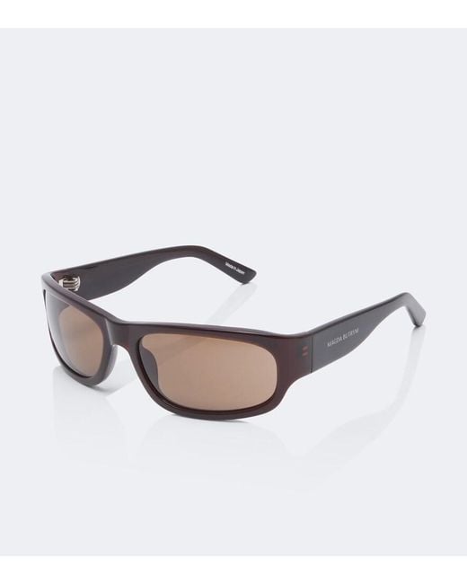 Magda Butrym Brown Rectangular Acetate Sunglasses